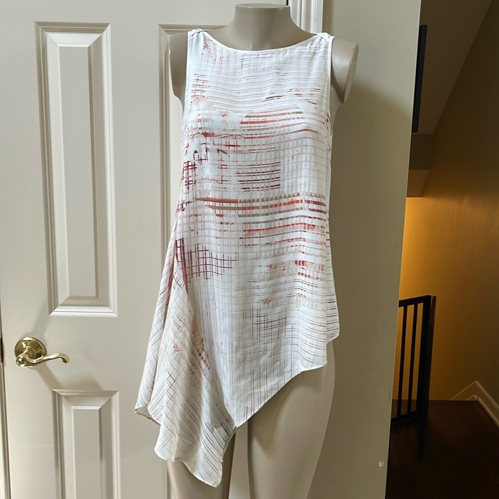 White House Black Market Hi-Low Hem print top, small